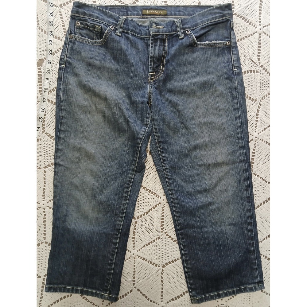 David‎ Kahn USA Capri Jeans Sz 29 Mid Rise Straight Crop Denim Y2K Women's Pants